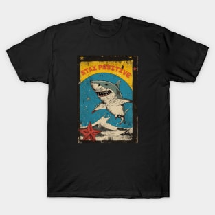 STAY POSITIVE!!! Shark attack, retro style T-Shirt